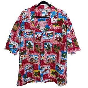 Pacific Legend Shirt Mens 4XL Christmas Hawaiian Santa Aloha Made in USA